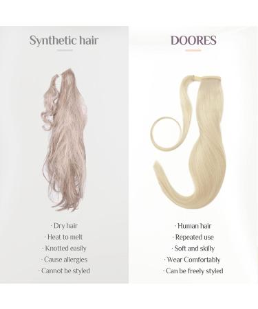 Doores Platinum Blonde Ponytail Hair Extension - 45cm 80g Remy Clip-In Straight Braid - Real Hair #60A - Buy Online on GoSupps.com