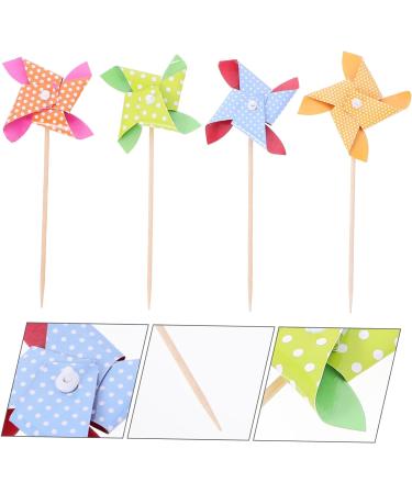 HOMSFOU 18pcs Mini Pinwheel Stakes Pinwheel Cupcake Toppers Kids Party Favors Wind Spinner Cake Topper Diy Pinwheel Bath Toys for Babies Cupcake Picks Baby Lip Gloss Self Made Bamboo As Shown 18pcs - Buy Online on GoSupps.com