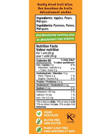 BEAR Fruit Minis 5 Packs per Box - Healthy Fruit Snacks Mango Flavour 100 Grams - Buy Online on GoSupps.com