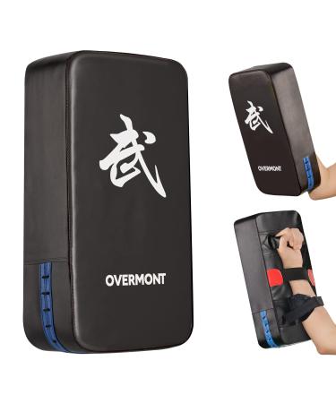 Overmont Taekwondo Kick Pads Boxing Karate Pad PU Leather Muay Thai MMA Martial Art Kickboxing Punch Mitts Punching Bag Kicking Shield Training 1PC black