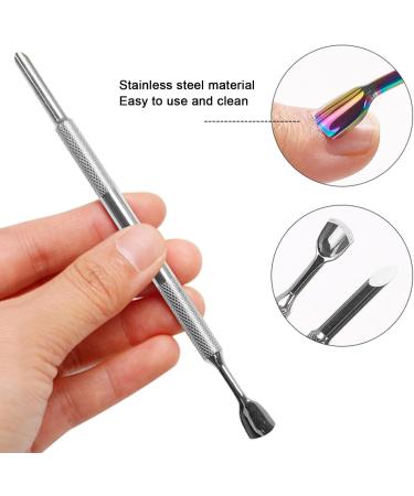 2 Set Cuticle Pusher Set Dead Skin Removal Versatile Cuticle Pusher Nail Polisher Finger Divider for Home Nail Salon - Buy Online on GoSupps.com