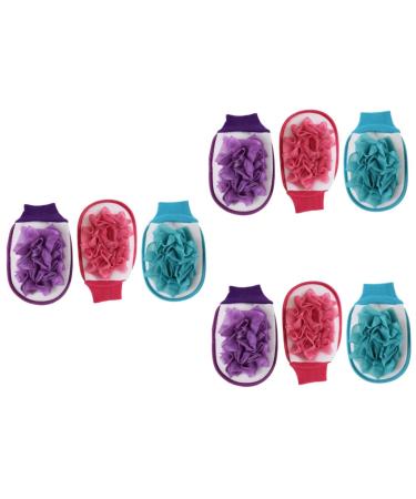 FOMIYES 9 pcs Body Scrub Gloves spa Gloves Shower Gloves net Sponge Exfoliating Gloves for Bath Massage Gloves Sponge Mesh Pouf Shower Ball Mitten Elasticity Sponge net Scrubber Bath Ball