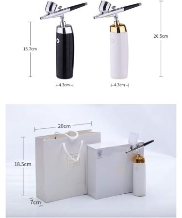 I.E.E. Rechargeable Portable Makeup Airbrush Set - Mini Compressor for Tattoo, Nail Art, Face Paint - Black + Silver - Buy Online on GoSupps.com