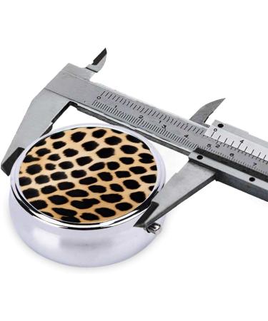 Rough Leopard Print Round Pill Box - 3 Compartment Travel Organizer for Meds & Vitamins | Mini Decorative Pocket Purse Case - Buy Online on GoSupps.com