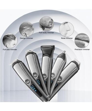 Professional Hair Clippers for Men - 5 in 1 Adjustable Beard Trimmer & Groomer | Rechargeable Electric Shaver for Facial Nose Ear & Eyebrow - Buy Online on GoSupps.com