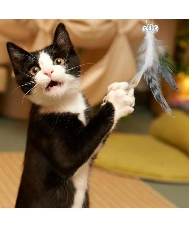 MWOOT 6pcs Cat Feather Toys with Bells Feather Toys Spinning Attachment for Indoor Cats and Kitten Catcher Replacement Feather Refills with Bells Feather Cat Toys for Playing Catcher and Exercising - Buy Online on GoSupps.com