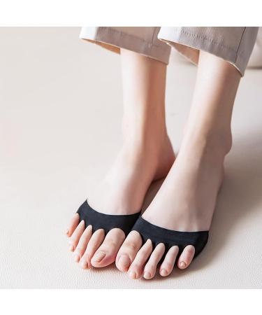 Forefoot Pads for High Heels - Honeycomb Fabric Five Toe Socks for Women - 3 Pairs in Black White Gray Comfort and Style for Summer - Buy Online on GoSupps.com