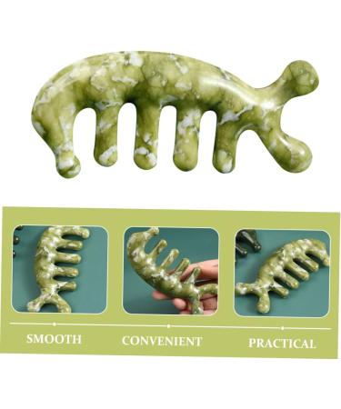 Moluckfu Jade Massage Comb | Premium Body & Scalp Massager | Handcrafted Jade Massage Device for Relaxation - Buy Online on GoSupps.com