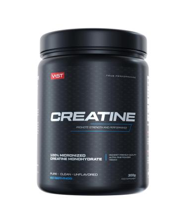 Vast Creatine Ultra Pure - 100% Creatine monohydrate in USP quality - muscle building and strength - micronized on 200 mesh for maximum absorption - vegan - 60 portions - 300g
