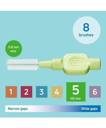 TePe Interdental Brushes Green Extra Soft (0.8mm Size 5) - Pack of 8 Brushes - Buy Online on GoSupps.com