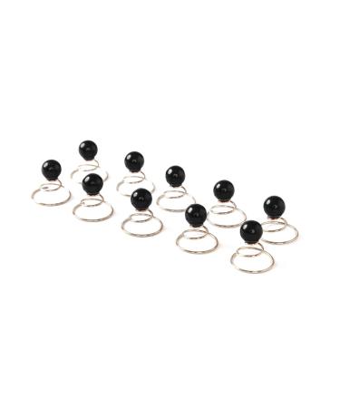 10 x Pearl Curlies - Hair Accessories Bridal Hair Accessories - Set 8mm - Black 8 mm Black