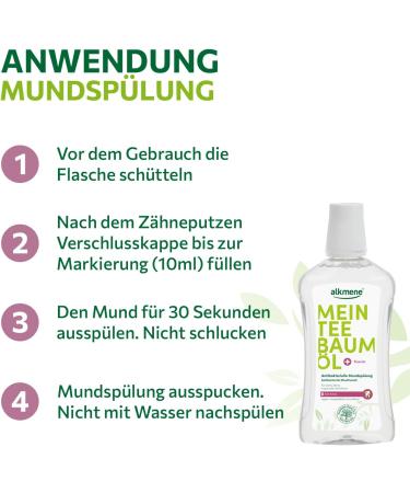 Alkmen Tea Tree Oil Mouthwash 500ml - Antibacterial Vegan Natural Oral Care for Strong Teeth & Healthy Gums - 6-Fold Protection - Buy Online on GoSupps.com