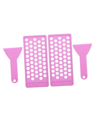 HONMEET 2 Sets Lipstick Filling Tray Supplies For Making Lip Balm Lip Balm Filling Tray DIY Purple PP Scraper