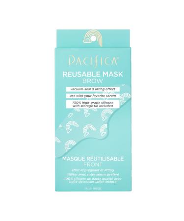 Pacifica Beauty | Reusable Brow Mask | 100% Silicone | Vacuum Seal & Lifting Effect | Minimize Fine Lines + Wrinkles | Pair with Serum | Storage Tin Included | Vegan + Cruelty Free