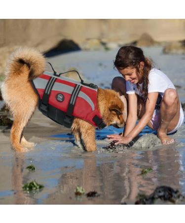 Emust Lifeguard Dog Life Jacket - Lightweight Swimming Vest for Small Medium & Large Dogs - Red XL - Ideal for Boating & Water Safety - Buy Online on GoSupps.com