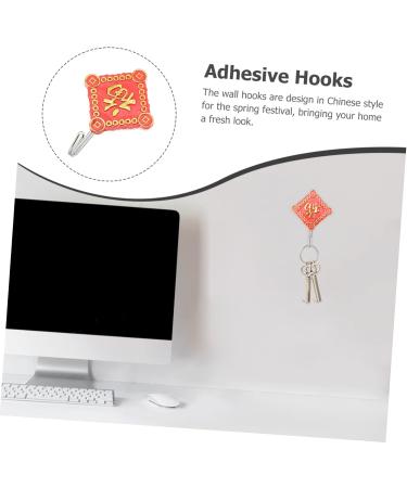 CHILDWEET Wall Hook 2pcs Hook up Towel Hooks Metal Clothes Hanger Metal Hanger Door Hooks Chinese Knot Chinese Style 8x6cm Assorted Color - Buy Online on GoSupps.com