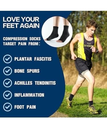 Qkepcy Ankle Compression Stockings for Men & Women | Supportive Orthopedic Neuropathic Socks | Black X4 - Buy Online on GoSupps.com