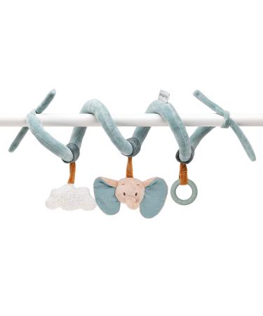 NATTOU TROUM made of cotton (Musselin) and polyester elephant Axel with rattles squeaky and silicone bite ring approx. 32 cm luna and axel green / beige - Buy Online on GoSupps.com