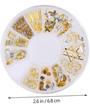 FRCOLOR 45 Boxes Nail Art Accessories Gold Trim Nail Charm Decals Nail Decals 3d Nail Art Stud Manicure Decals Strawberry Accessories Kids Gold Nail Studs Japanese White Disc Zinc Alloy - Buy Online on GoSupps.com
