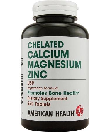 2x Chelated Calcium Magnesium Zinc American Health 250 tablets