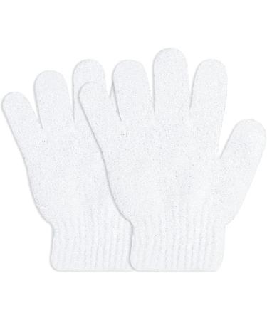 Healifty Exfoliating Gloves - Soft Bath Towel Five Finger Exfoliation Set (White) - 8 Pack | Premium Skincare Essentials for Smooth Skin - Buy Online on GoSupps.com