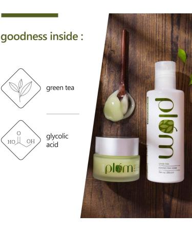  Plum Plum Green Tea Night Toning and Renewing Clarity Gel 250 ml (pack of 2) for oily and acne-prone skin vegan skincare - Buy Online on GoSupps.com