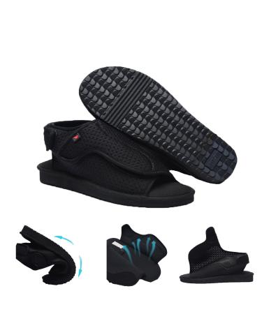 Unisex Open Toe Diabetic Shoes Adjustable Arthritis Edema Slippers Medical Open Toe Cast Shoes for Diabetic Edema Plantar Fasciitis Bunions Arthritis Swollen Feet Black Black 7.5