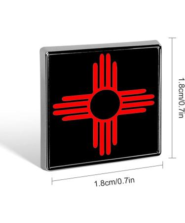 New Mexico Sun Zia Square Lapel Pin - 18mm Art Badge Brooch for Women Men - Perfect Wedding Gift - Buy Online on GoSupps.com