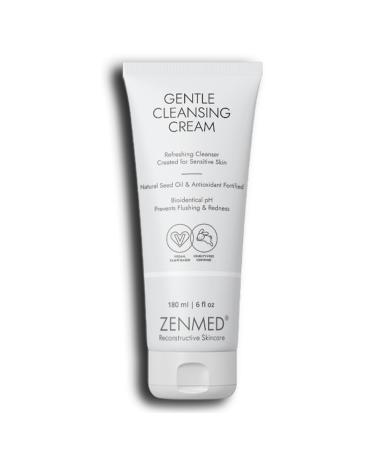 ZENMED Gentle Cleansing Cream - 6 oz. 100% Vegetarian Natural See Oil & Antioxidant Fortified Help Control Redness & Flushing pH 6.0 Soap-Free Will Not Over-Dry