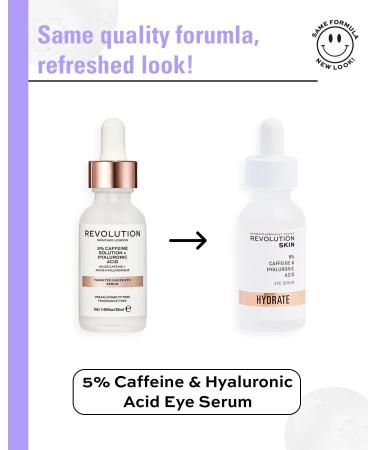 Revolution Skincare London 5% Caffeine and Hyaluronic Acid Under Eye Serum Reduces Dark Circles Puffiness Vegan Cruelty-Free 30ml Translucent Clear 30 ml (Pack of 1) - Buy Online on GoSupps.com