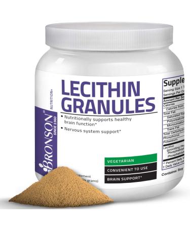 Bronson Lecithin Granules (Powder) 7500 MG, 1 Lbs (454 Grams, or 16 Ounces)