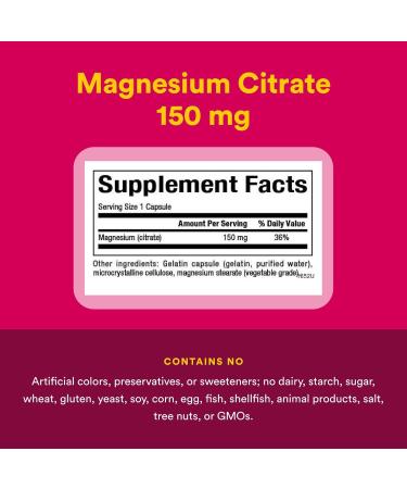 Natural Factors Magnesium Citrate - Daily Supplement for Muscle & Heart Health Support - Magnesium Supplement Aids Strong Bones & Teeth - Calm Sleep Support - 90 Capsules (90 Servings) - Buy Online on GoSupps.com