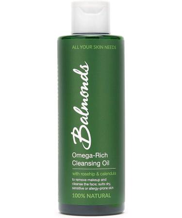 Balmonds Omega Rich Cleansing Oil 200ml - 100% Natural Facial Cleanser - Hydrating Make-up Remover with Rosehip & Calendula Oil - Suitable for All Skin Types