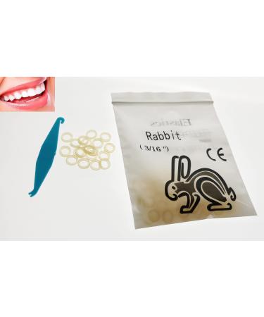 100 Pcs DentalSmile Amber Elastic Latex Braces 3/16 Orthodontics Rubber Bands Heavy 6.5oz Dental Latex Bands Dentist Great for Dreadlocks Braids Top Knots