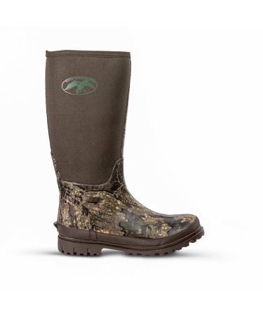 HOT SHOT Duck Commander Rubber Mens Hunting Boot Durable Rubber & Neoprene Material | Outdoor Waterproof Boots | Lightweight Camouflage Hunting Boots | Rubber Sole for Traction 11 Canteen/Realtree Timber