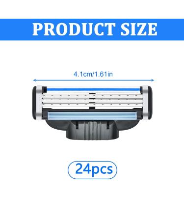 IJHYGD 24 PCs Mach 3 Razor Blades Compatible - Includes 2 Cleaning Brushes for a Superior Shaving Experience - Buy Online on GoSupps.com
