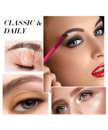 4D Hair Stroke Brow Stamp Brush Set with Eyebrow Concealer Contour Brush - Light Brown - Buy Online on GoSupps.com