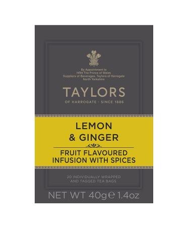 Taylors of Harrogate Lemon Ginger Herbal Tea - 20 Count (Pack of 1) - Buy Online on GoSupps.com