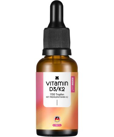  sonnesee Sonnesee Vitamin D3/K2 Drops - 25 g D3 & 20 g K2 MK7 - 1700 drops (50 ml) - Plant-based D3 from lichen - MCT oil - Plant - Buy Online on GoSupps.com