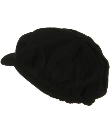 Black Cotton Elastic Big Size Newsboy Cap XXL-3XL | e4Hats.com - Buy Online on GoSupps.com