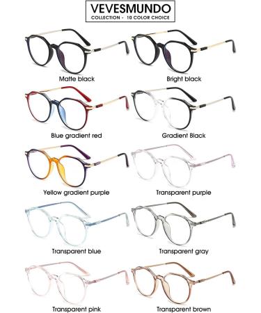 Buy Vevesmundo Blue Light Filter Reading Glasses - Metal Large Round Nerd Glasses for Men | Anti-Blue Light | +0.5 to +4.0 | 1 Piece Transparent Blue - Buy Online on GoSupps.com