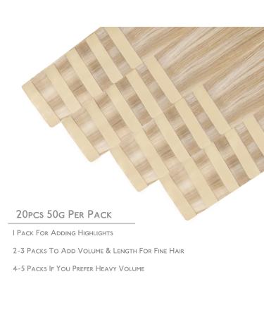 20pcs Real Hair Tape Extensions - 30cm Dirty Blonde Highlights | If-alife Silky Straight Remy Invisible Skin Weft - Buy Online on GoSupps.com