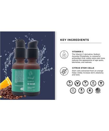 BelAngel Vitamin C CC Serum - Vegan Gluten & Paraben Free Skin Toning with Citrus Stem Cells - 1 Fl. Oz. International Shipping Available - Buy Online on GoSupps.com