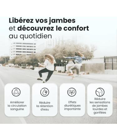 Formule Jambes Lourdes | Circulation Sanguine & Drainage Lymphatique pour R duction de la R tention d eau | Compl ment Alimentaire 100% Naturel | 100 G lules | Fabriqu en France - Buy Online on GoSupps.com