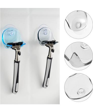 Fomiyes 2-in-1 Razor Holder & Suction Cup Hook | Wall-Mounted Shower & Towel Storage | Durable Plastic Luffa & Razor Organizer in Blue - Buy Online on GoSupps.com