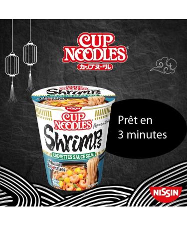 NISSIN Japanese Noodles - Soy Sauce Shrimps Flavor - 1 box of 8 cups of 63g - Buy Online on GoSupps.com