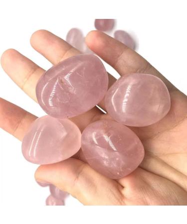 Natural Crystal Rough Natural Quartz Crystal 10pc 25mm-35mm Natural Polishing Stone Rose Quartz Tumble Stones for Home Office Decor - Buy Online on GoSupps.com