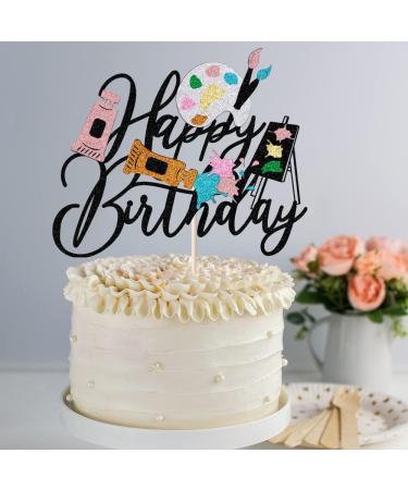 LVEUD Happy Birthday Cake Topper Painting Theme Artist Happy Birthday Cake Topper Drawing Board Happy Birthday Cake Topper - Buy Online on GoSupps.com