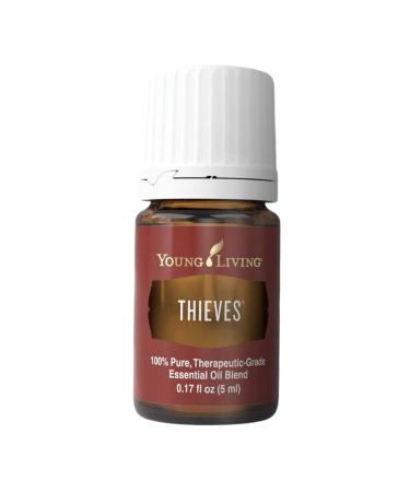 Young Living Thieves Essential Oil Blend 5ml | 100% Pure Essential Diffuser Oil with Rosemary Oil Cloves Lemon & Four Thieves Oil | Perfect for Aromatherapy Thieves 0.17 Fl Oz (Pack of 1)