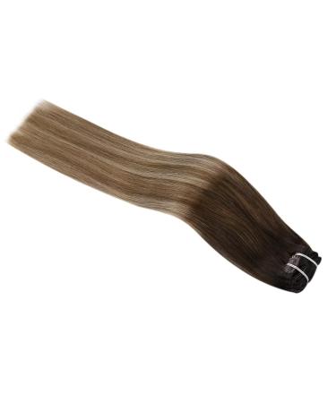 Moresoo Balayage Clip in Hair Extensions 12 Inch Brown Ombre Highlights - 5 Pieces, 70g - Natural Hair Extensions for Women - Pack of 1 (#4/10/16) - Buy Online on GoSupps.com
